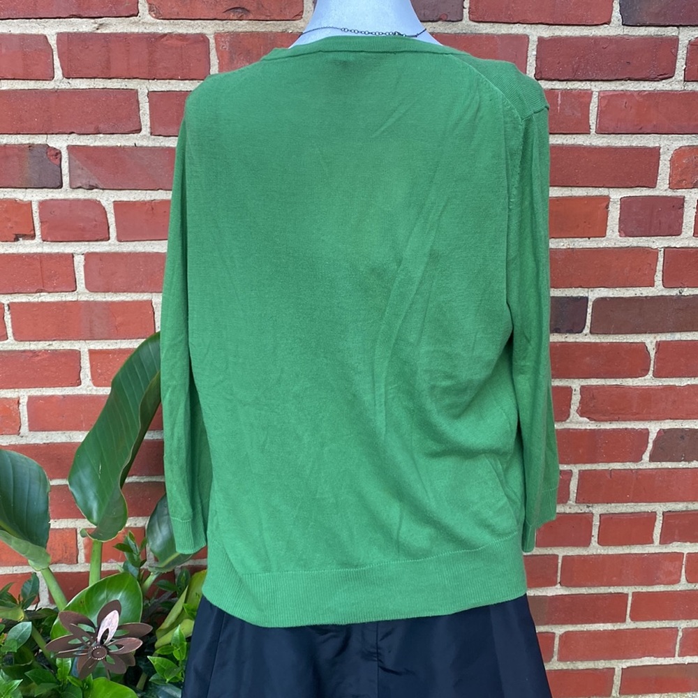 Talbots Green Ruffle Sweater - Picture 4 of 6